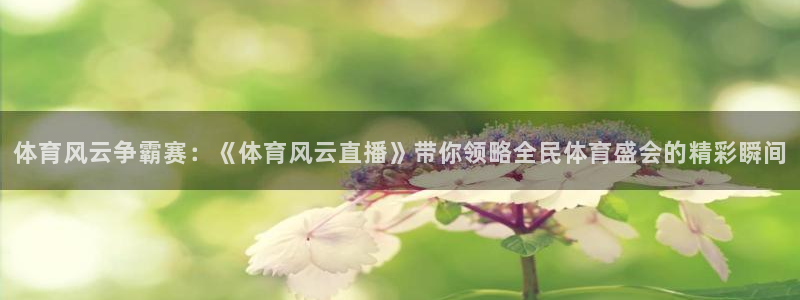 体育风云争霸赛：《体育风云直播》带你领略全民体育盛会的精彩瞬间
